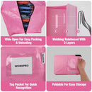 WORKPRO 6 Pack Extra Large Heavy-Duty Storage Moving Tote Bags with Zippers & Carrying Handles Backpack Straps - Pink Ribbon