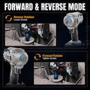 WORKPROX 20V Cordless Impact Wrench Brushless, 440 Ft-Ibs 1/2 Impact Gun | 600N.m High Torque Electric Impact Driver for Car Tire Change, Mower, Pickup & Home Repair, 3 Speeds, LED, 4 Sockets
