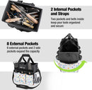 WORKPRO Garden Tool Bag Organizer, Heavy Duty Gardening Tote Bag with 10 Pockets and Long Adjustable Shoulder Strap, Standable Garden Home Tool Kits Organizer, Floral White (Tools are not Included)