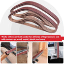 WORKPRO 24 Pack 1/2 x 18 Inch Sanding Belts, Aluminum Oxide Abrasive Belts, 4 Each of 40/60/80/120/180/240 Grits, Belt Sander Tool for Woodworking, Metal Polishing, Red