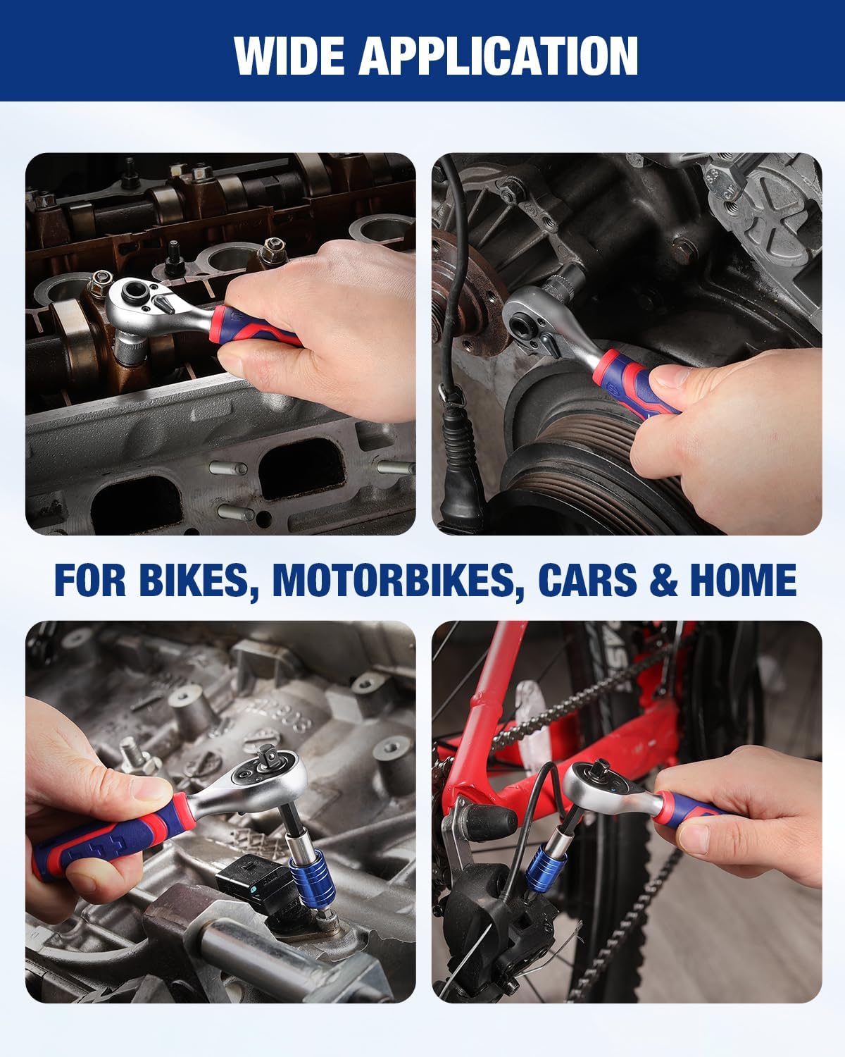Ratchet and bit set tool used on bikes, cars, and home components