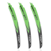 Set of three WORKPRO 12 in reciprocating saw blades, 6TPI arc edge for wood pruning