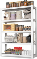 WORKPRO 5-Tier White Shelving with Board, 36.2”Wx16.5”Dx72”H, 3000LBS Load