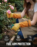 WORKPRO Gardening Gloves, Long Leather Garden Gloves for Women & Men | Thorn-Proof Gardening Gloves for Rose, Bush, Blackberry & Cactus, Work Gloves with Long Forearm Protection for Yard & Garden