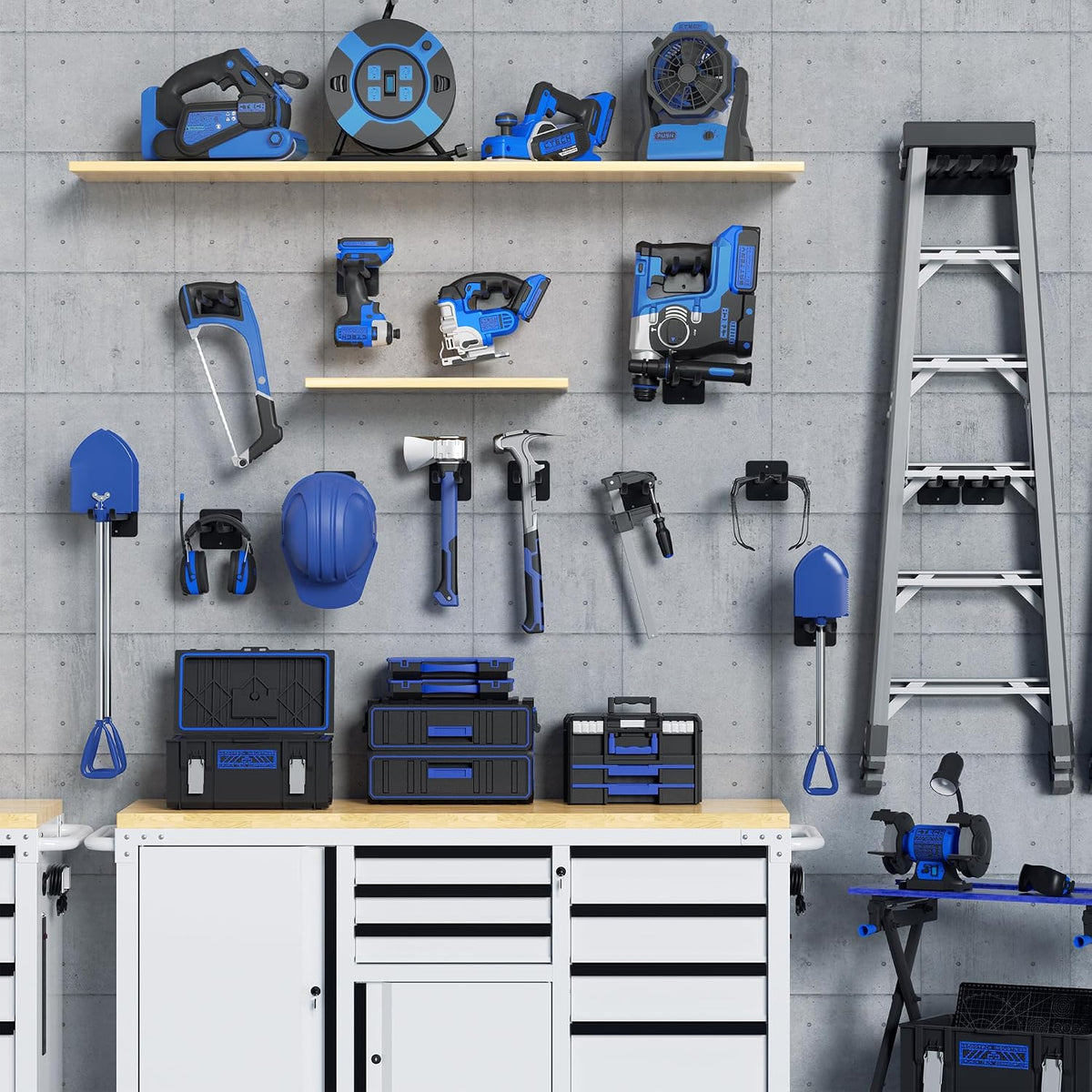 WORKPRO Heavy Duty Garage Storage Hooks Tool Organizers 4 Pack