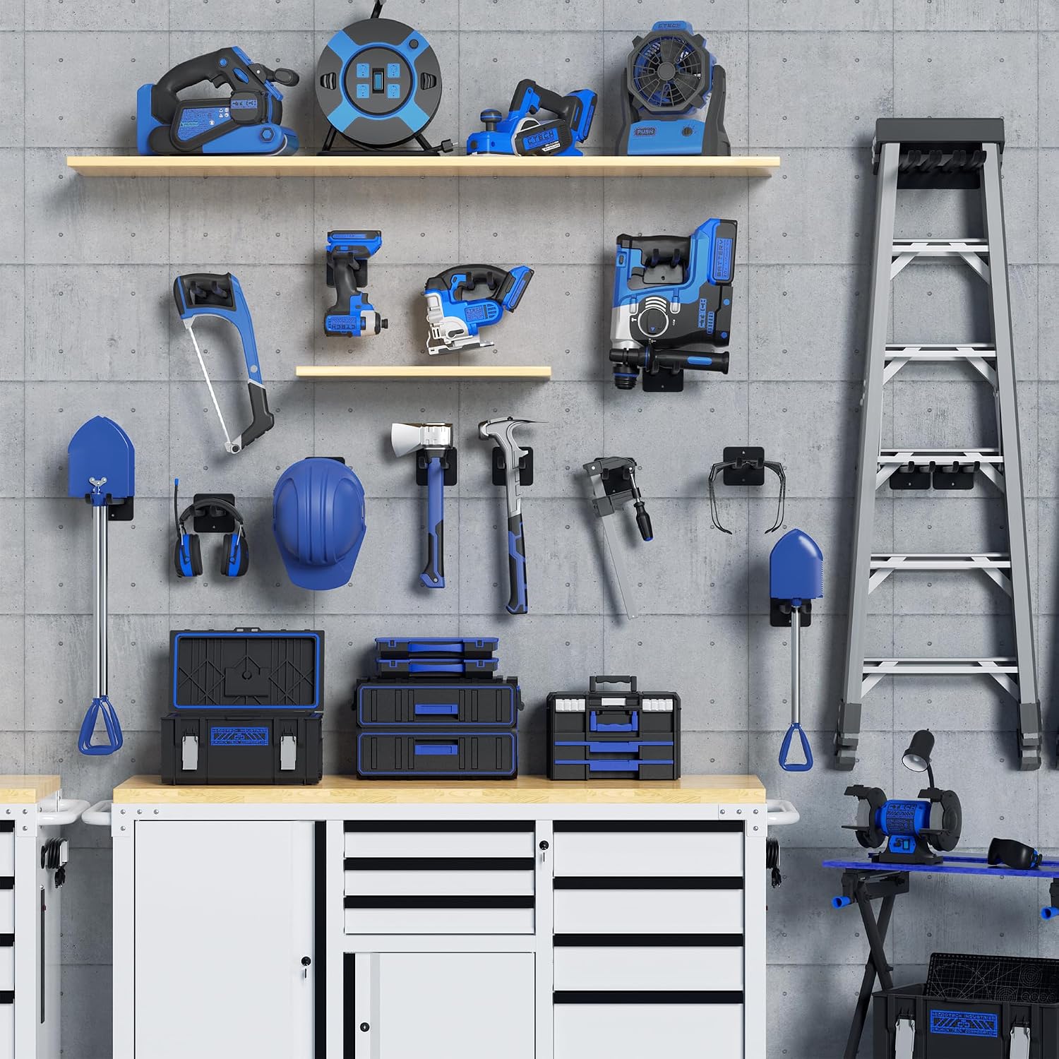 WORKPRO Heavy Duty Garage Storage Hooks Tool Organizers 2 Pack