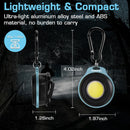 WORKPRO COB Keychain Work Light, Rechargeable Magnetic EDC Keychain Flashlight, Mini Pocket Carabiner Flashlight with Hat Clip, 3 Light Modes Emergency Light for Camping, Hiking and Fishing, Blue