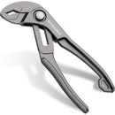 WORKPRO Mini Water Pump Pliers, 4-Inch Groove Joint Pliers, Fast Adjustable Tongue and Groove Plier with 15-Position Push-Lock, V-Jaw for Multi-Surface Grip, EDC Plier for Tight Spaces & Versatile Use