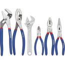 WORKPRO Large Pliers & Wrench Set 6-Piece (10" Water Pump, 10" Slip Joint, 8" Long Nose, 8" Linesman, 6" Diagonal, 8" Adjustable Wrench) for DIY & Home Use, W001329A