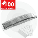 WORKPRO 100-Pack Single Razor Edge Blades, Industrial Scraper Razor Blades, High Carbon Steel One Edge Razor Blades