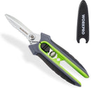 WORKPRO 8" Pruning Shears for Gardening, Multipurpose Garden Shears | Stainless Steel Blade with Sheath, Straight Pruning Scissors Garden Snips for Flowers, Fruits & Vegetables