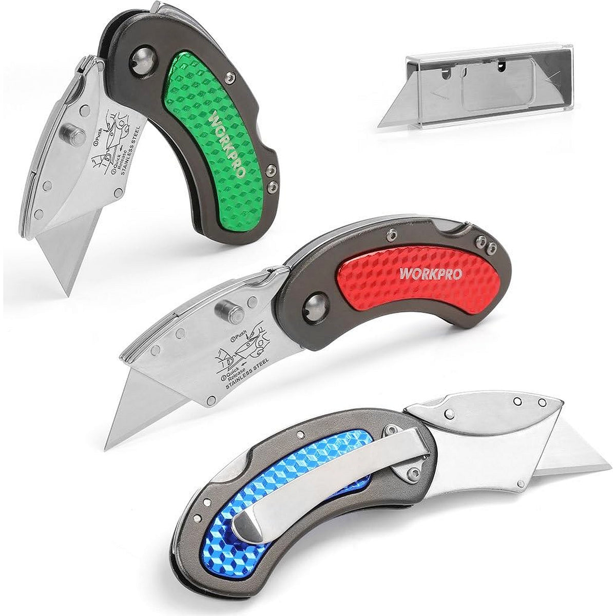 WORKPRO Quick Change Blade Folding Utility Knife Set