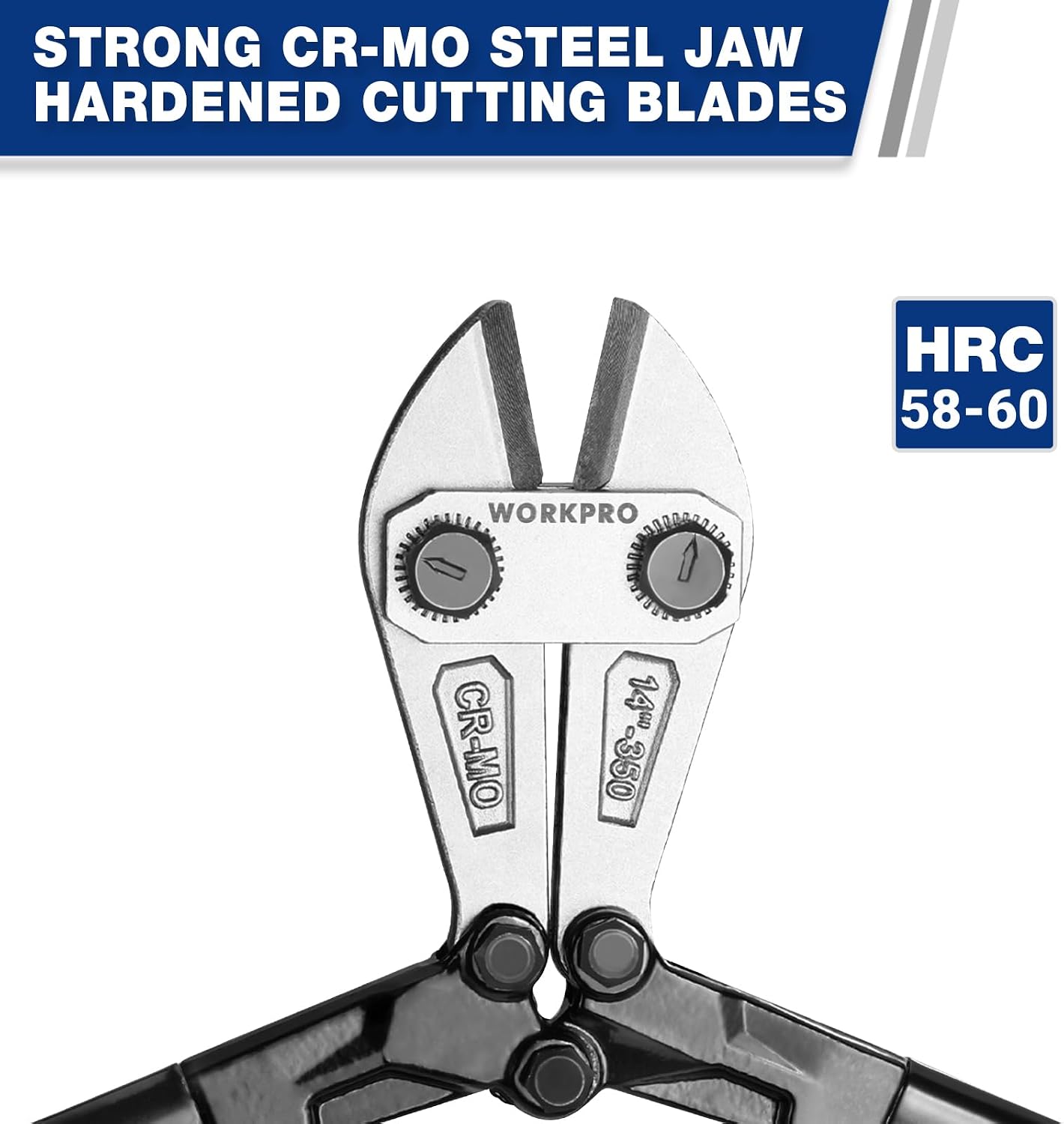 WORKPRO 14 Inch Bolt Cutter, Tri-Material Handle with Comfort Grip
