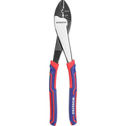 WORKPRO wire cutter crimper tool with black jaws and red-blue insulated handles
