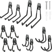 WORKPRO 12 Pcs garage hook set in black steel with innovation quality and durable secure utility mounting