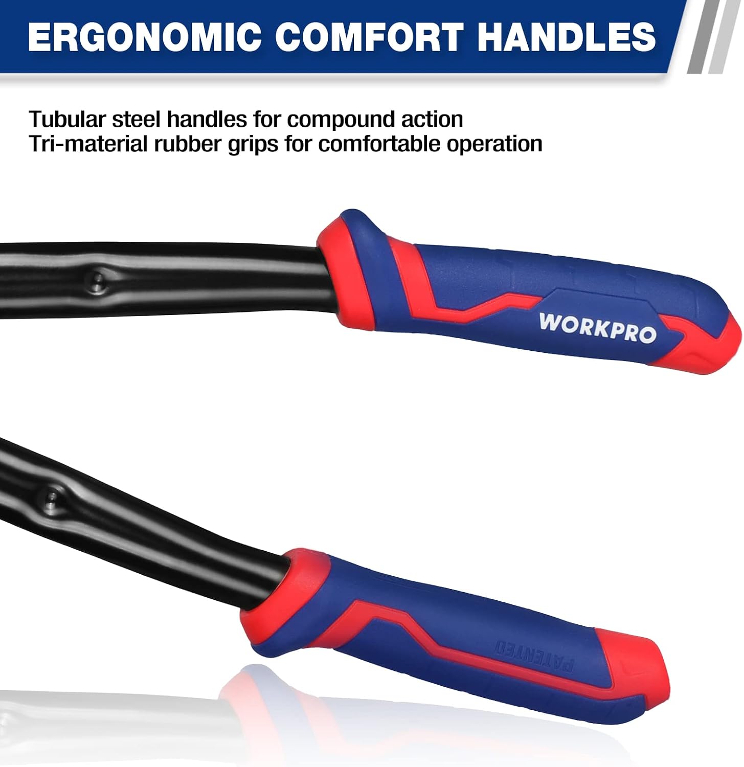 WORKPRO 14 Inch Bolt Cutter, Tri-Material Handle with Comfort Grip