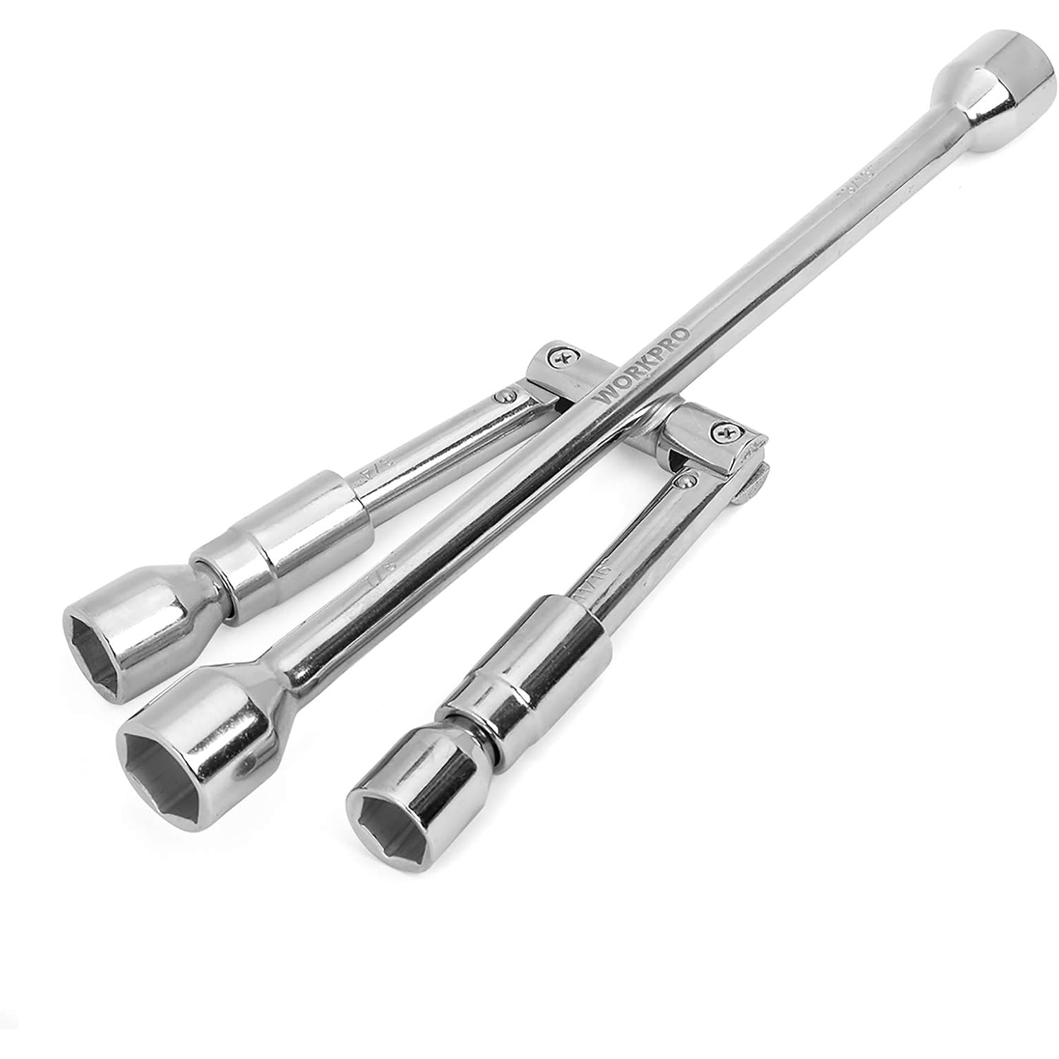 WORKPRO 14-Inch Universal Folding Lug 4-Way Cross Wrench