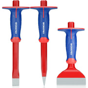 WORKPRO 3PCS Masonry Chisel Set, Stone Concrete Rock Chisel with Hand Guard