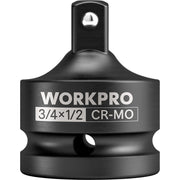 WORKPRO 3/4" F to 1/2" M Impact Socket Adapter, Cr-Mo Steel, Socket Adapter Set for Impact Driver Conversions, Square Drive Reducer for Impact Driver Wrench
