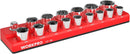 WORKPRO Magnetic 1/2-Inch SAE Socket Organizer - Holds 16 Standard & Deep Size Sockets