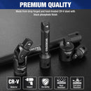 WORKPRO 9-Piece Impact Socket Extension Set, Includes 3/8" Drive Extension Bar Set, 1/4", 3/8" & 1/2" Drive Universal Joints and Adapters, Premium Chrome Vanadium Steel with Black Phosphate Finish