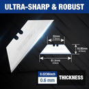 WORKPRO 200-Pack Utility Knife Blades with Dispenser | SK5 Steel Standard Blades for Box Cutter, For Cardboard, Leather, Carpet, Rope, Soft metal, Pipe, etc