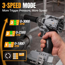 WORKPROX 20V Cordless Impact Wrench Brushless, 440 Ft-Ibs 1/2 Impact Gun | 600N.m High Torque Electric Impact Driver for Car Tire Change, Mower, Pickup & Home Repair, 3 Speeds, LED, 4 Sockets