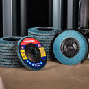 WORKPRO 20-Pack Flap Discs, 4-1/2-inch, Arbor Size 7/8-inch, T29 Zirconia Abrasive Grinding Wheel and Flap Sanding Disc, Includes 120 Grit