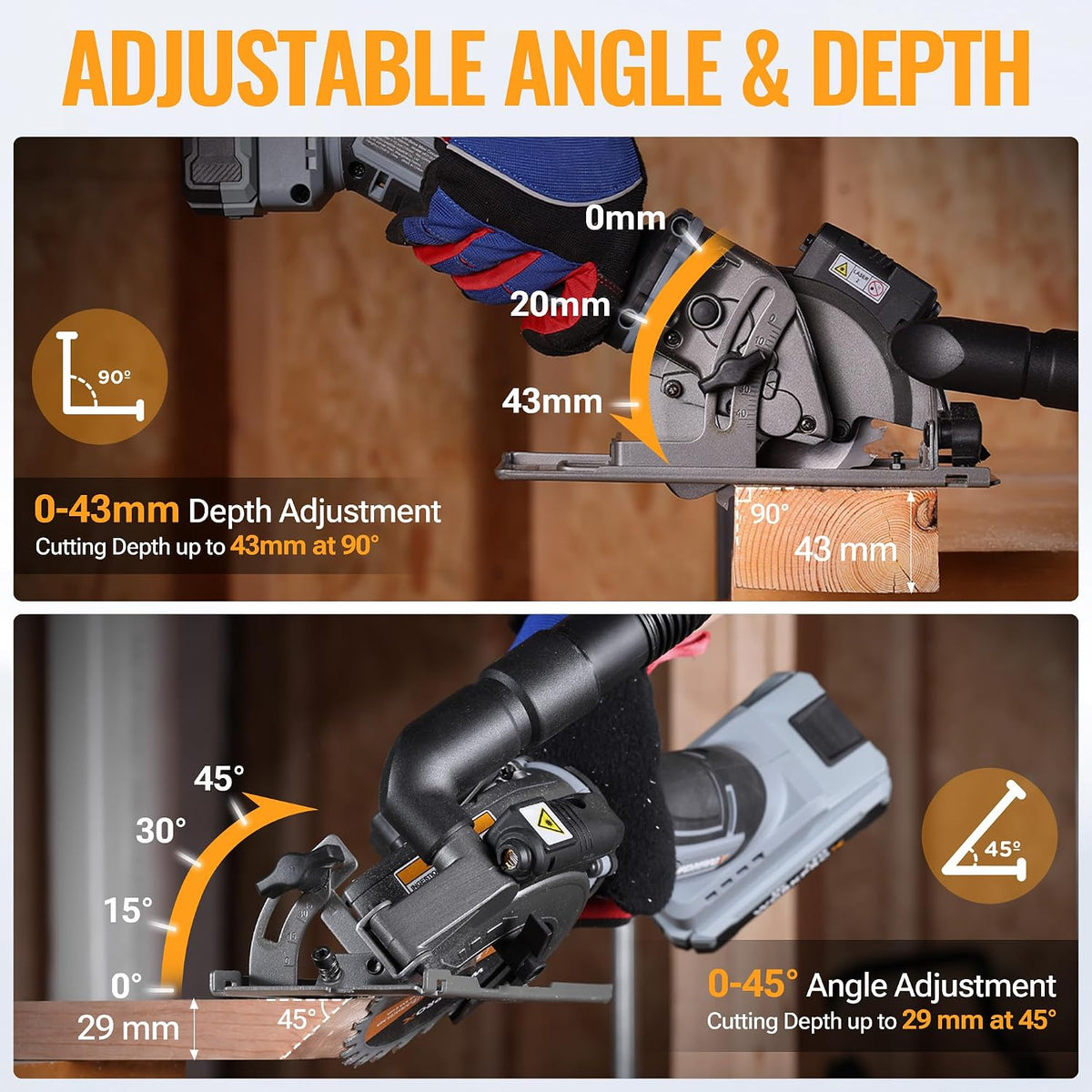 WORKPROX 20V 4-1/2" Cordless Mini Circular Saw with 4.0Ah Battery