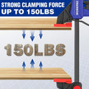 WORKPRO 10-Pack Bar Clamps for Woodworking, 6-Inch (2) Mini & (2) Light Duty and 12-Inch (2) Wood Clamps & 4-1/2-Inch (4) Spring Clamps, F Clamp with 50/150 LBS Load Limited