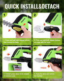 WORKPRO 12V Cordless Grass Shear, 2-in-1 Electric Hedge Trimmer & Grass Cutter, with 37’’ Wheeled Extension Pole, 2.0Ah Battery, 1-Hour Fast Charger, Lightweight Bush Trimmer for Lawn and Garden