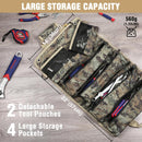 WORKPRO Roll Tool Bag with Detachable Pouches, Heavy Duty Organizer - 6 Pockets, for Mechanics, Electricians, Plumbers & Carpenters - Camo