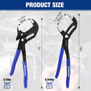 WORKPRO 2-Piece 7-Inch Pliers Wrench & 10-Inch Groove Joint Pliers Set, Quick Adjustment, CR-V Steel, Smooth Jaw & V-Jaw, Upgraded Wide Opening, Ergonomic Grip - for Plumbing, Pipe Work, DIY Projects