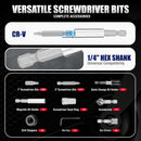 WORKPRO 105Pcs Drill & Driver Bit Set + 350 Screws, Kit for Home & Masonry | Clear-Lid Storage Case, 1/4" Hex Shank, HSS Twist Drill Bits, Magnetic Bit Holder, for Wood Metal Plastic Concrete Masonry