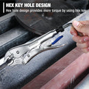 WORKPRO 3-Piece Locking Pliers Set with Hex Key Holes, Curved Jaw & Long Nose Vice Grips with 3pc Allen Wrenches for Maximum Locking Force, Fast Release Vise Grip Pliers