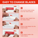 WORKPRO 12-Pack Box Cutter Retractable - Utility Knife with Single Edge Razor Blade - Razor Knife Box Opener Cardboard Cutter with Metal Sheathes- Extra 12-Pack Razor Blades for Replacement - Red