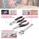 WORKPRO 258PCS / 284PCS Complete Household Tool Set - Pink Ribbon