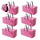 WORKPRO 6 Pack Extra Large Heavy-Duty Storage Moving Tote Bags with Zippers & Carrying Handles Backpack Straps - Pink Ribbon