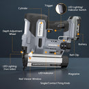 WORKPROX 20V Cordless Brad Nailer Kit, 18 Gauge 2-in-1 Nail & Staple Gun with 2.0Ah Rechargeable Battery, 1000 Staples & 1000 Nails, for Woodworking, Upholstery, DIY Projects & Home Improvement