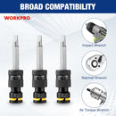 WORKPRO 1/4-inch Square to 1/4-inch Hex Quick Release Impact Socket Adapter and Bit Holder for Ratchet Wrenches, Drivers, Drills - Made from Durable CR-MO Steel