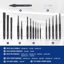 WORKPRO 30 PCS Heavy Duty Punch and Chisel Set with Roll Pouch, Cold & Cape Chisel, Center, Pin & Taper Punch, and Gauge, Blackened and Painted Finish for Durability