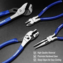 WORKPRO Pliers Set, 4-Piece Professional Hand Tool Pliers – 6" Needle Nose, 6" Slip Joint, 8" Groove Joint & 6" Diagonal Cutting Plier, for Home & Electrical Work