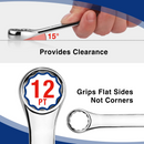 WORKPRO 32 Pcs SAE & Metric Combination 12 PT Regular and Stubby Wrench Set