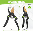 WORKPRO 8.5" Bypass Pruning Shears, Die-cast Aluminum Handle, Garden Shears with Sharp SK5 Blade, Garden Clippers, Hand Pruner for Branches, Flowers, Fruits, Plants, Effortlessly Prunes 3/4" Branches