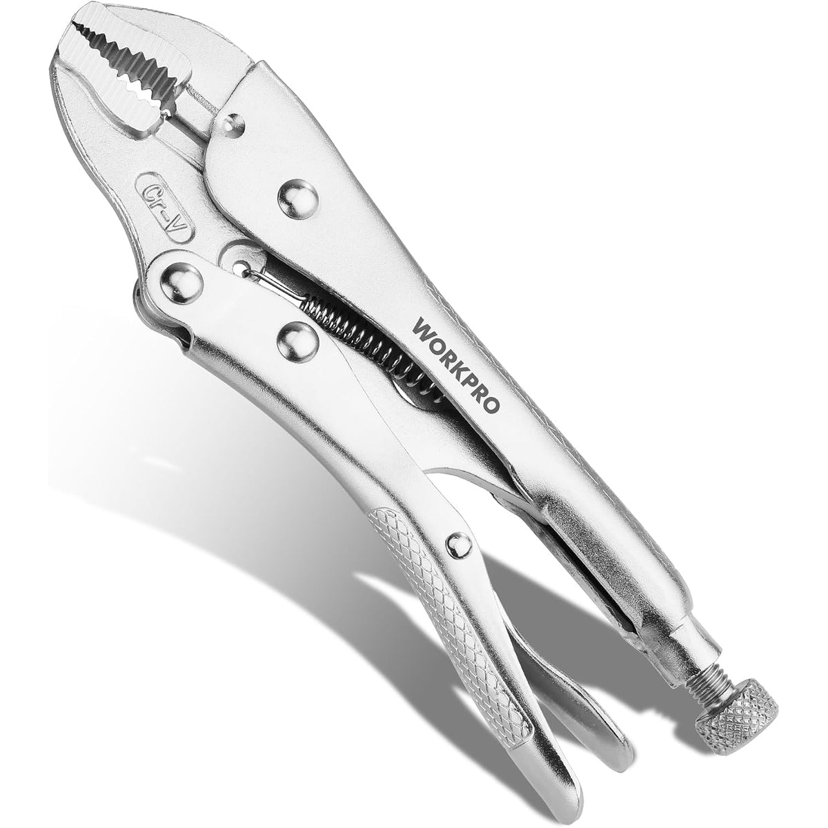 WORKPRO Locking Pliers, 7-inch Curved Jaw Vice Grips pliers | Chromium-Vanadium Steel Locking Pliers with Wire Cutter, Locking Adjustable Vise Grips for Clamping Twisting Welding