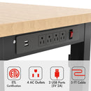 WORKPRO 48"/60" Adjustable Workbench 2000 LBS Load Capacity Hardwood Worktable with Power Outlets