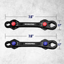WORKPRO 2-Piece 12-in-1 Universal Adjustable Wrench Set, 8-19mm Metric & 5/16"-3/4" SAE Multi-Size Wrenches with Heat-Treated Cr-Mo Steel, ASME Standard, Multi-Position Head, for Home, Workshop, DIY