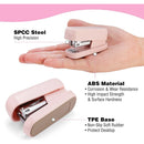 WORKPRO Mini Stapler with Staples, Pink Stapler Set Includes Two Small Staplers, One Staple Remover, 2000 Standard Staples - Cute Staplers for Desk with Non-Slip Base, Lock Design - Pink Ribbon