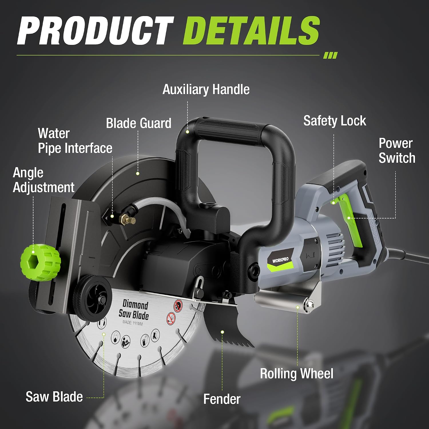WORKPRO 12" Concrete Saw