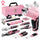 WORKPRO 75-Piece Pink Tools Set, 3.7V Rotatable Cordless Screwdriver and Household Tool Kit, Basic Tool Set with 13" Portable Steel Tool Box for Home, Garage, Apartment, Dorm, New House - Pink Ribbon